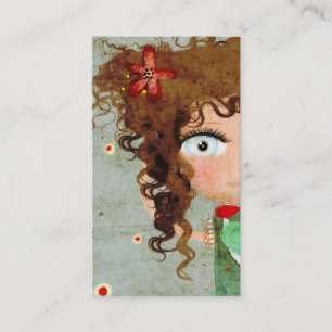 Lady Beautiful Eye Hair Grunge Business Card Visitenkarte