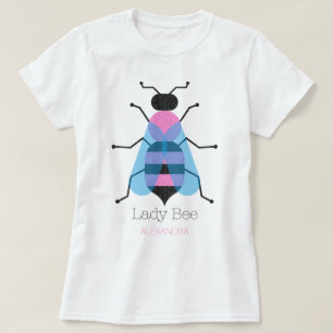 Lady Bee Niedlich Girly Fun Black Blue Pink Glitze T-Shirt