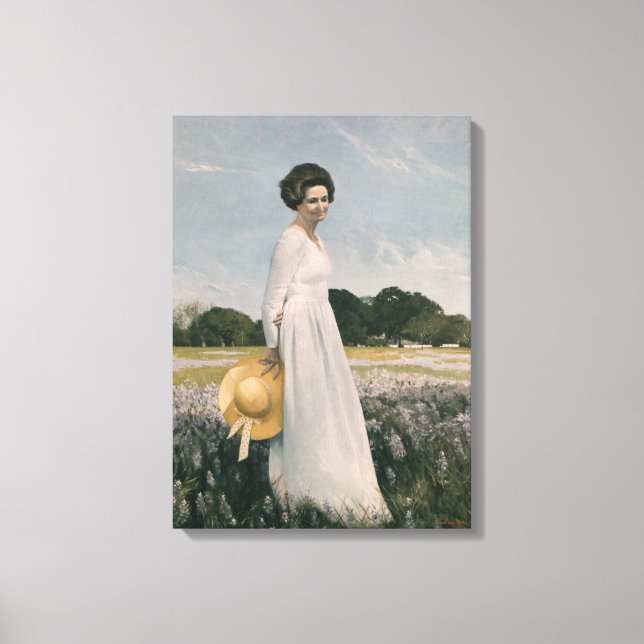 Lady Bird Johnson - Aaron Shikler (1978) Leinwanddruck (Vorderseite)
