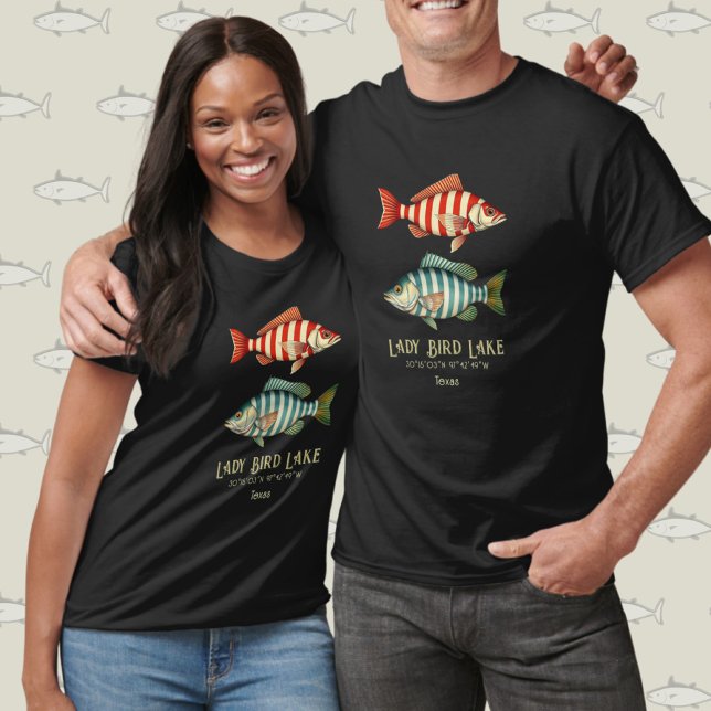 Lady Bird Lake Texas nautischer Fisch T-Shirt (Von Creator hochgeladen)