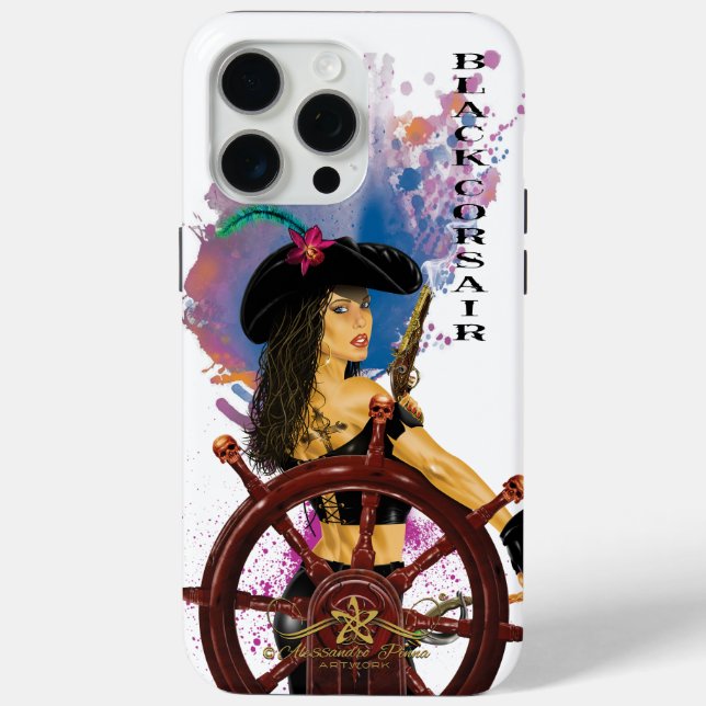 Lady Black Corsair Case-Mate iPhone Hülle (Rückseite)
