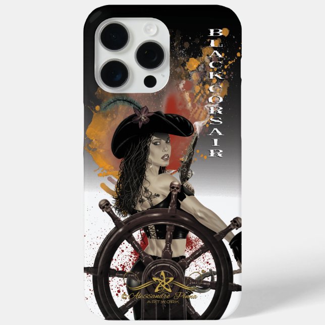 Lady Black Corsair Case-Mate iPhone Hülle (Rückseite)