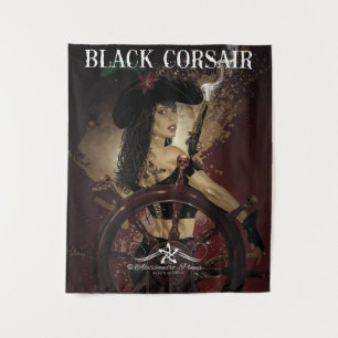 Lady Black Corsair Wandteppich