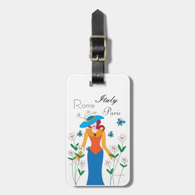 Lady Blue Luggage Tag Gepäckanhänger (Vorderseite vertikal)