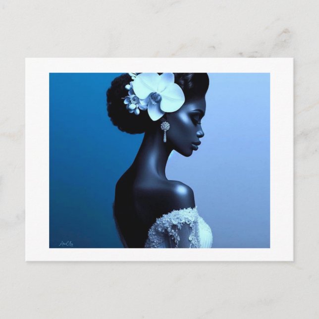 Lady Blue Postcard Postkarte (Vorderseite)