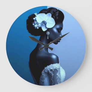 Lady Blue Wanduhr Alicia C Lacy Art