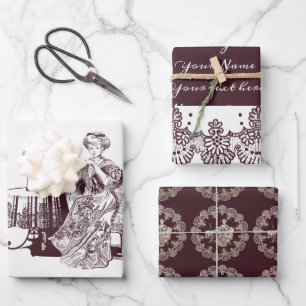 Lady boissons thé papier d'enveloppement feuille p