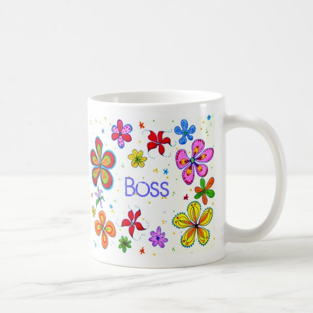 Lady Boss, Big Blume Kaffee Tasse (Rechts)