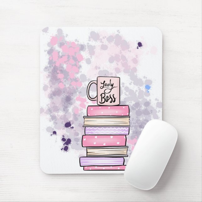 Lady Boss Books and Mug Planner Clipboard Mousepad (Mit Mouse)