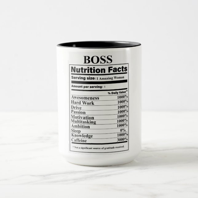 Lady Boss Nutrition Fakten Tasse (Zentrum)