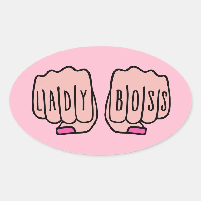 Lady Boss Ovaler Aufkleber (Vorderseite)
