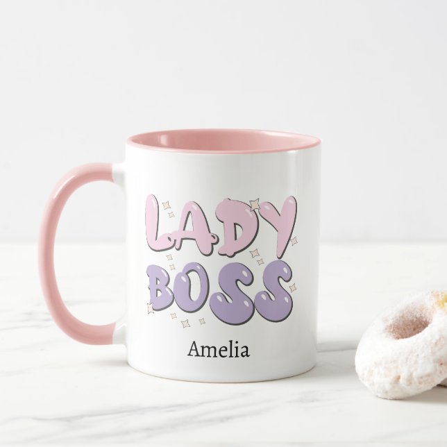Lady Boss Retro Tasse (Mit Donut)