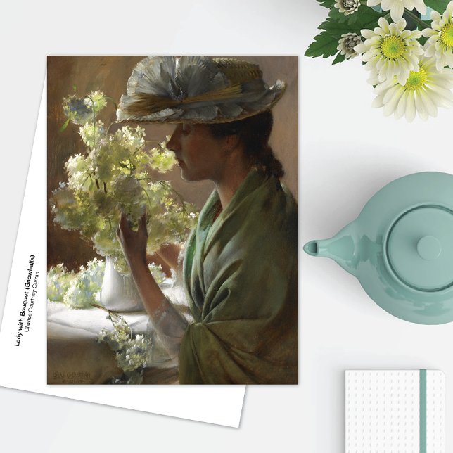 Lady Bouquet Hydrangeas Charles Courtney Curran Postkarte (Von Creator hochgeladen)