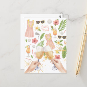 Lady Bride Junggeselinnen-Abschied zum Thema Golf Postkarte