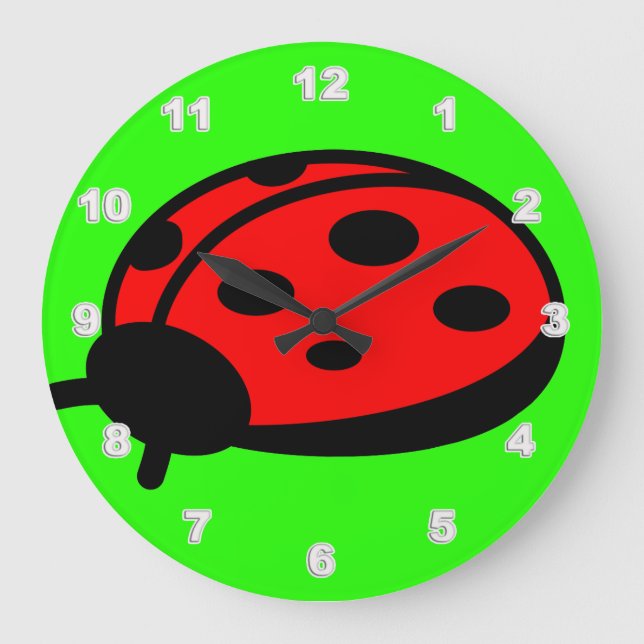 Lady Bug Acrylic Wall Clock Große Wanduhr (Vorderseite)