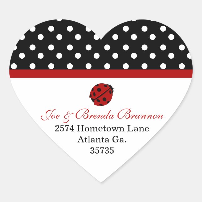 Lady Bug Address Stickers (Vorderseite)