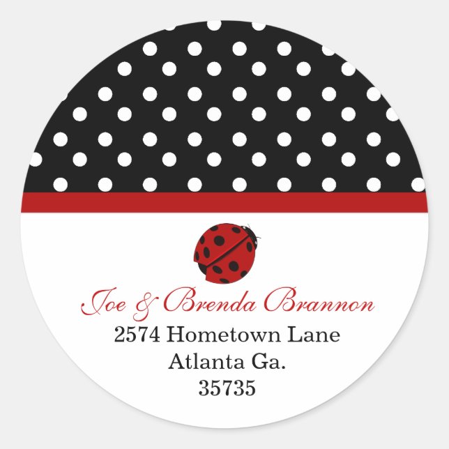Lady Bug Address Stickers (Vorderseite)