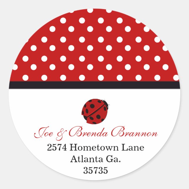 Lady Bug Address Stickers (Vorderseite)