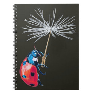 Lady Bug and Dandelion Seed Spiralband Notizblock