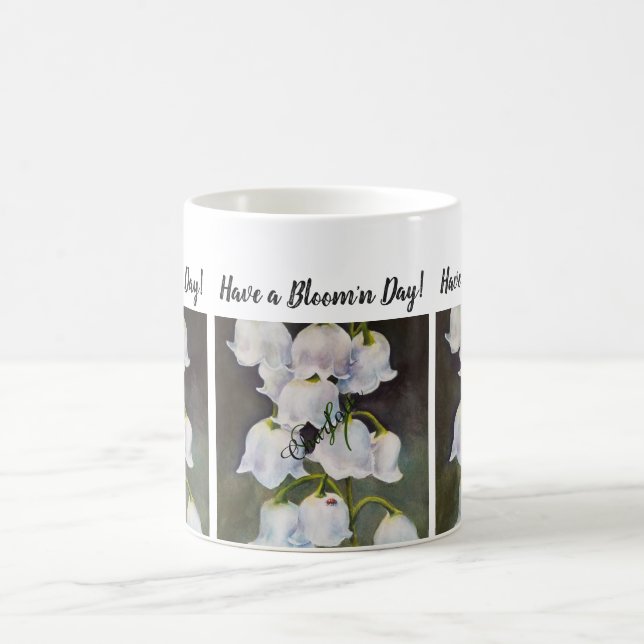 Lady Bug and Lily of the Valley Watercolor Blume Kaffeetasse (Mittel)