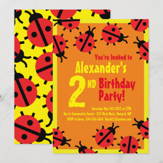 Lady Bug Animal Kid's Birthday Party Einladungen