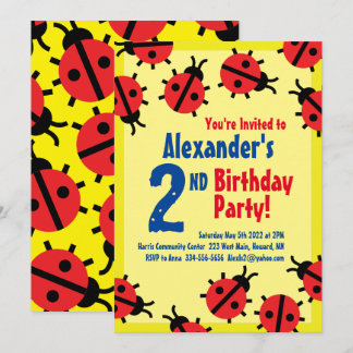 Lady Bug Animal Kid's Birthday Party Einladungen