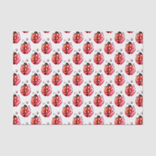 Lady Bug Aquarellfarben Illustration Nahtloses Mus Seidenpapier