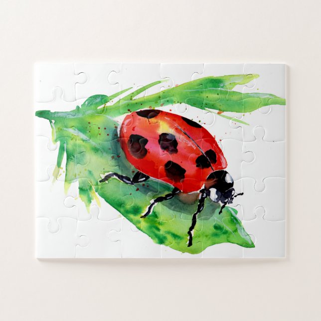 Lady Bug auf einem grünen Leaf (Horizontal)