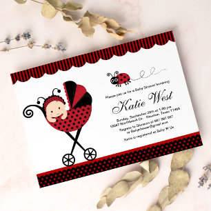 Lady Bug Baby Shower Einladung