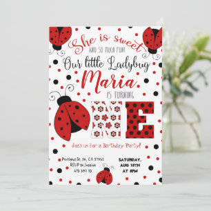 Lady bug Birthday Einladung