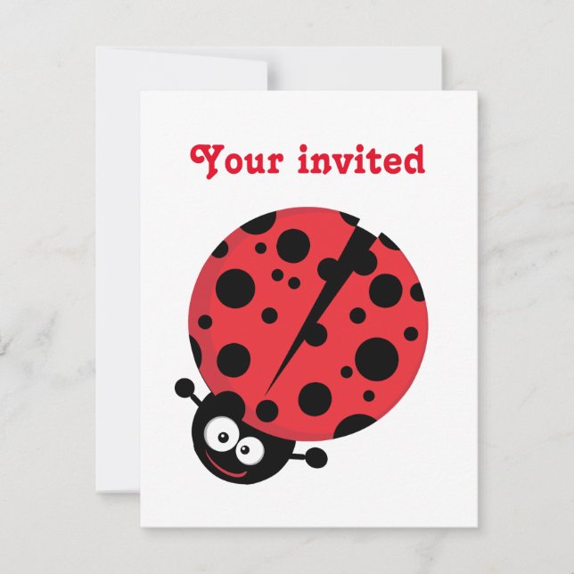 Lady Bug Birthday Invite Einladung (Vorderseite)