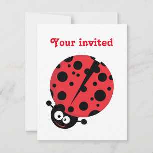 Lady Bug Birthday Invite Einladung