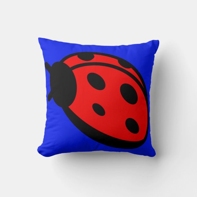Lady Bug Dark Blue Throw Kissen (Vorderseite)