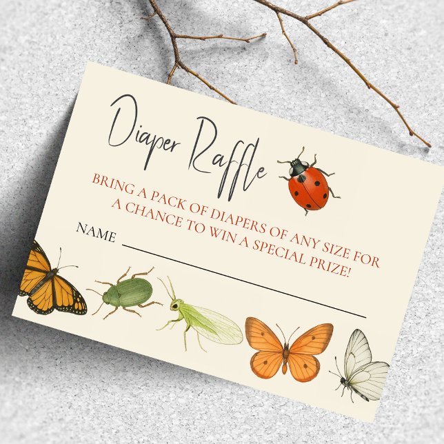 Lady Bug Diaper Raffle Babydusche Umschließkarte Begleitkarte (Von Creator hochgeladen)