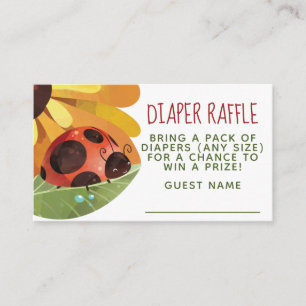 Lady Bug Diaper Raffle Begleitkarte