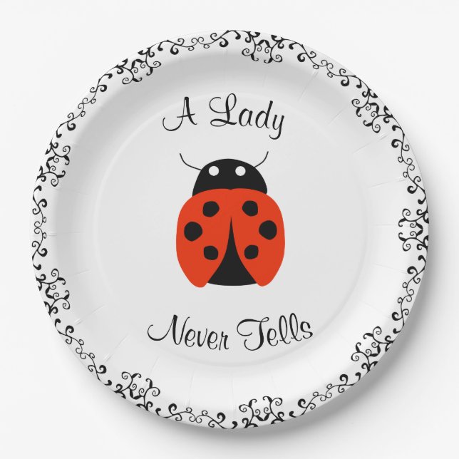 Lady Bug - Eine Lady erzählt nie Personalisiert Pappteller (Vorderseite)