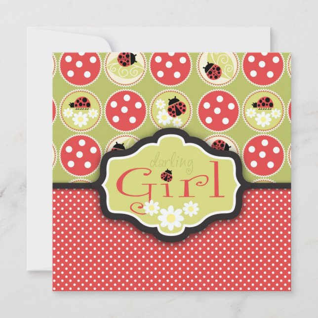 Lady Bug Einladung Square (Vorderseite)