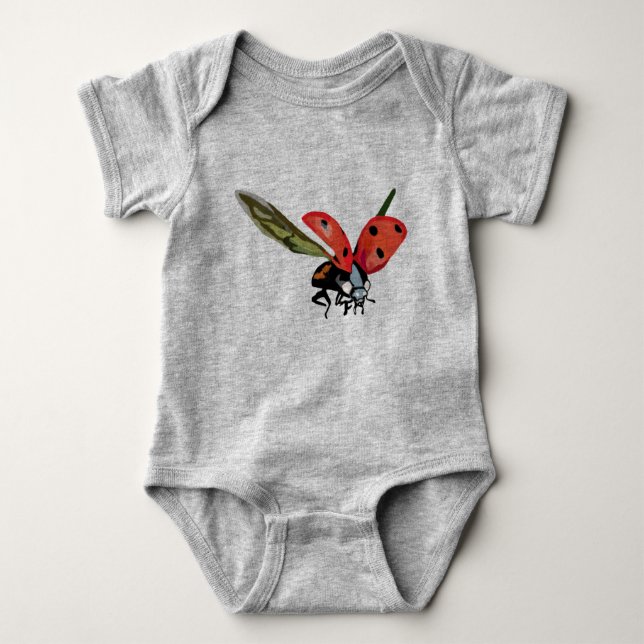 Lady Bug Flight Jersey Bodysuit Baby Strampler (Vorderseite)