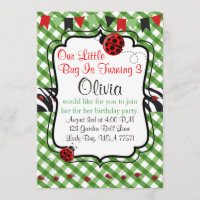 Lady Bug Garden Tee and Cakes Party Einladung