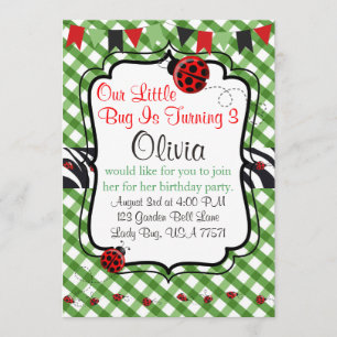 Lady Bug Garden Tee and Cakes Party Einladung