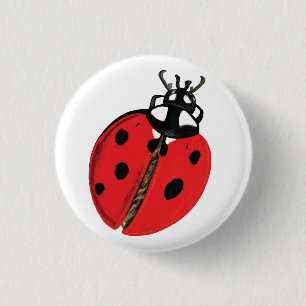 Lady Bug Illustration Button