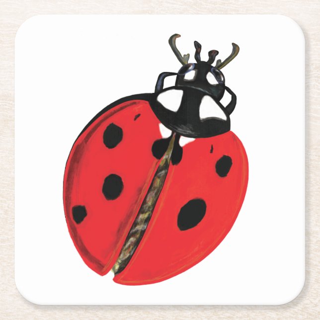 Lady Bug Illustration Rechteckiger Pappuntersetzer (Vorderseite)
