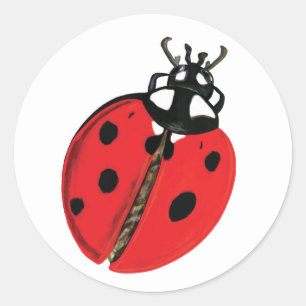 Lady Bug Illustration Runder Aufkleber