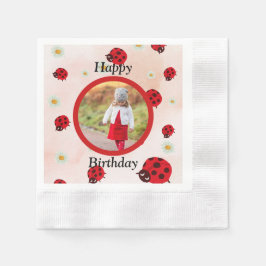 Lady bug party photo serviette