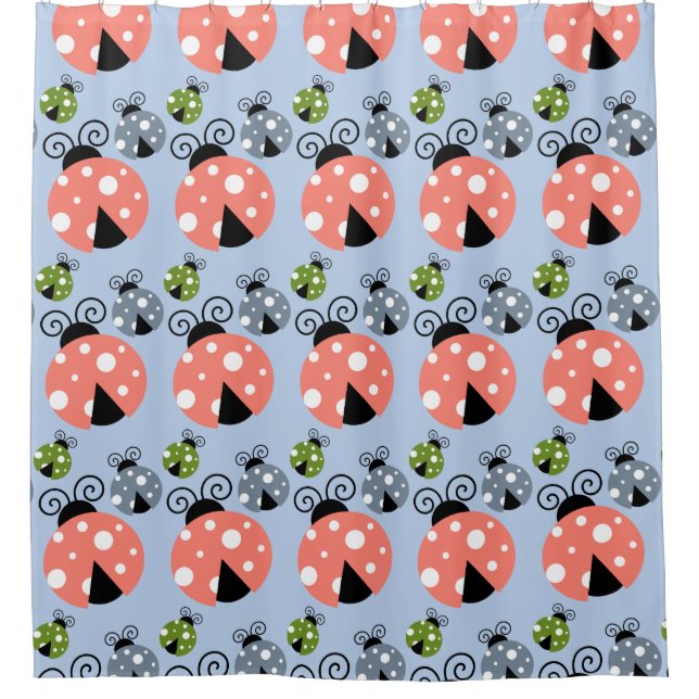 Lady Bug Pattern Duschvorhang (Vorderseite)
