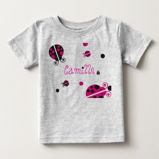Lady Bug Personalisiert Säugling Wear Baby T-shirt (Vorderseite)