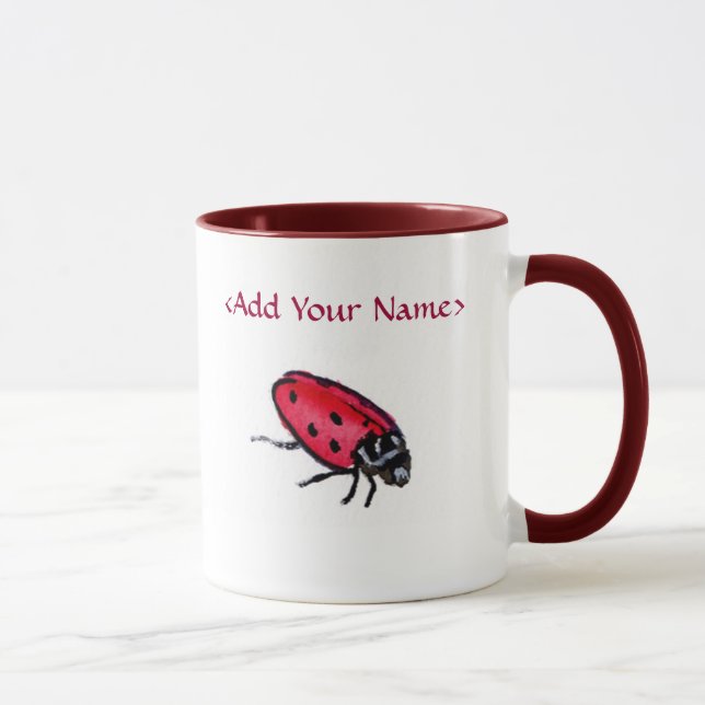 Lady Bug Tasse (Personalisieren mit Namen) (Rechts)