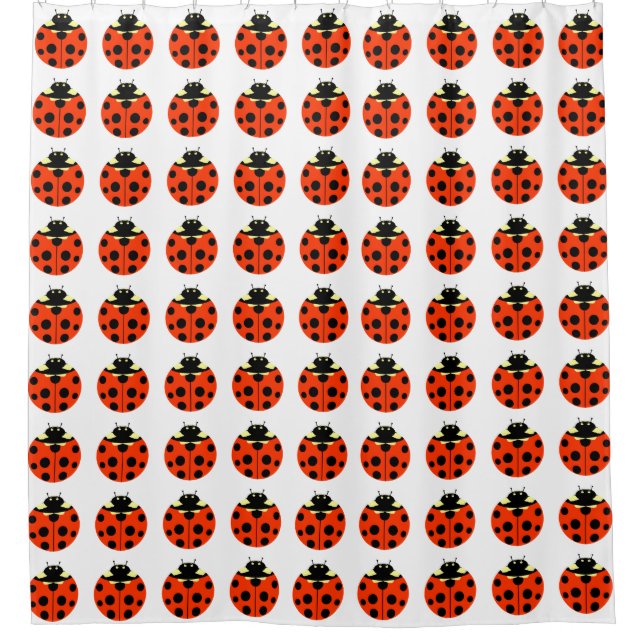 Lady-Bugmuster Duschvorhang (Vorderseite)