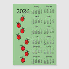 Lady Bugs 2026 Calendar Magnetic Card Magnetkarte