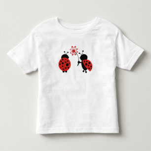 Lady Bugs mit Blume Kleinkind T Shirt